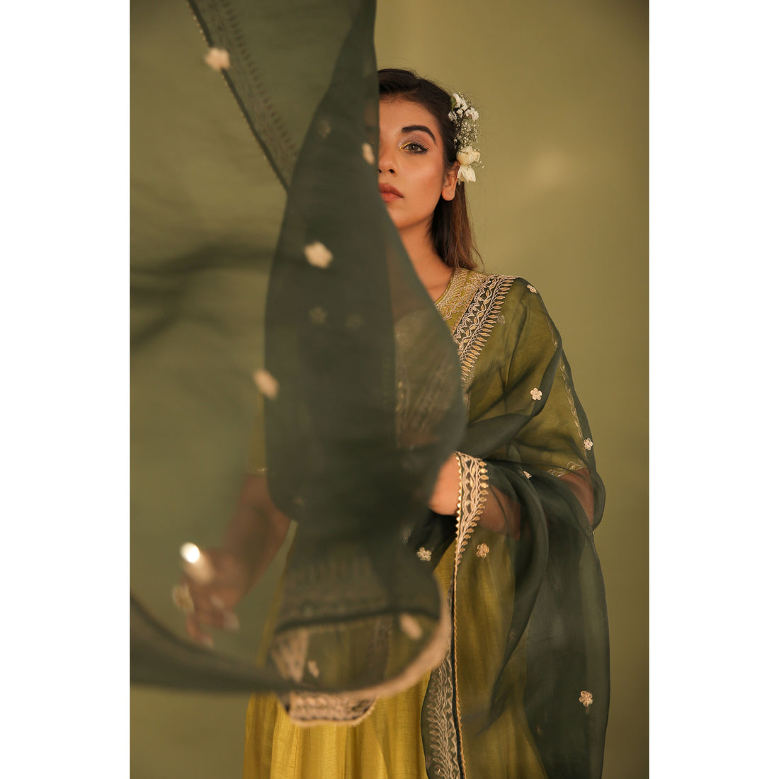 Anarkali With Organza Dupatta