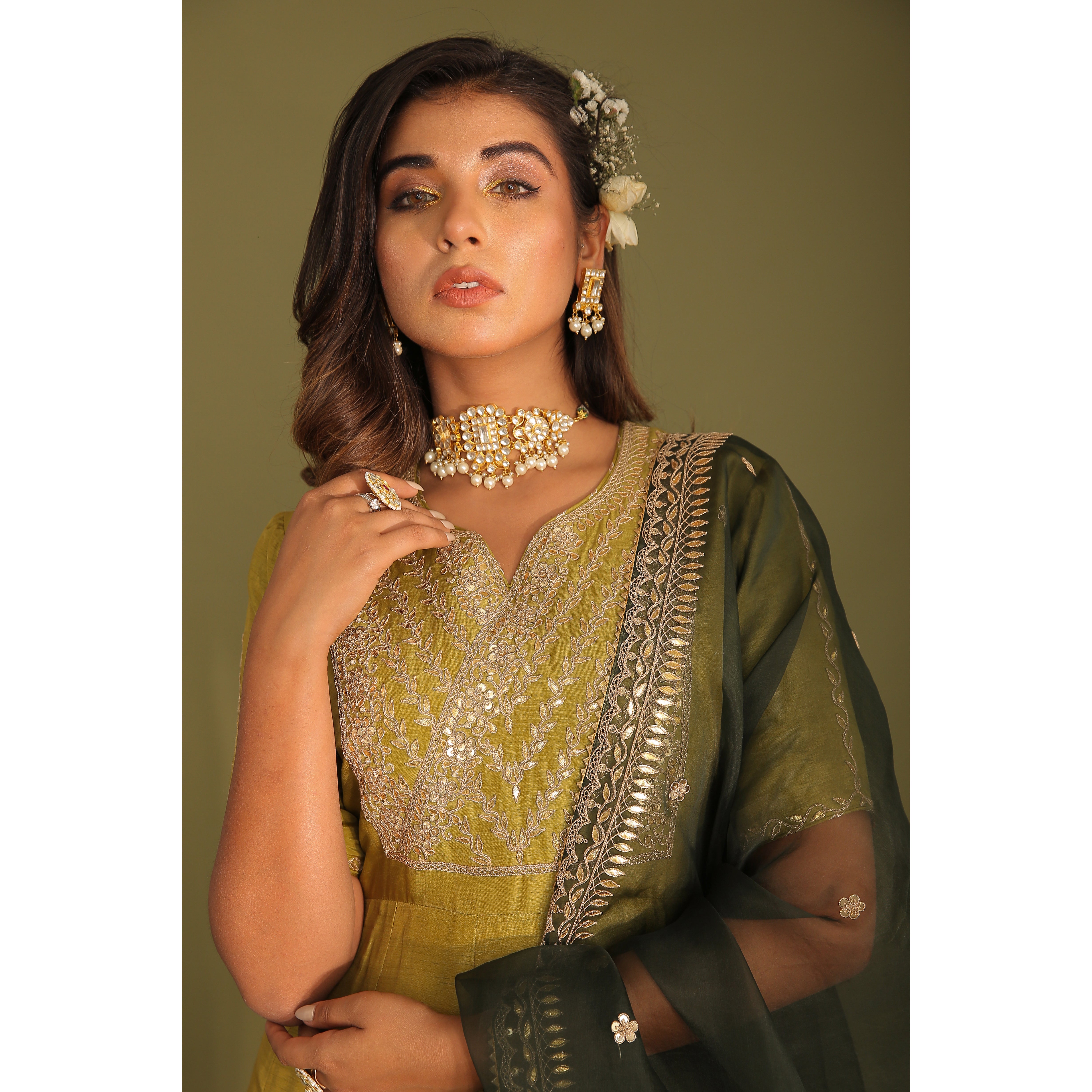 Anarkali With Organza Dupatta