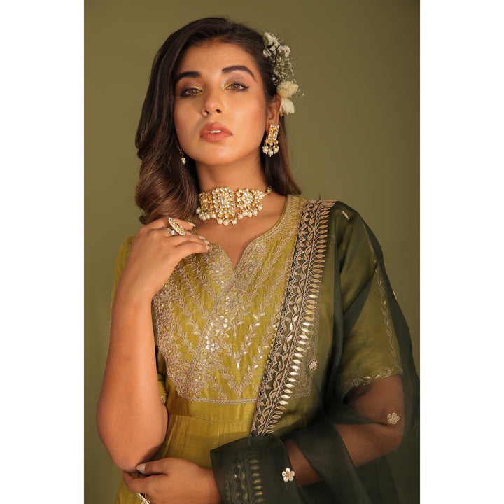 Anarkali With Organza Dupatta