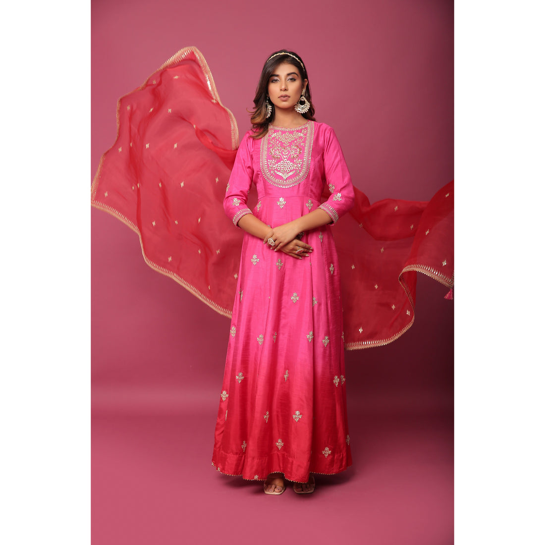 Anarkali With Organza Dupatta