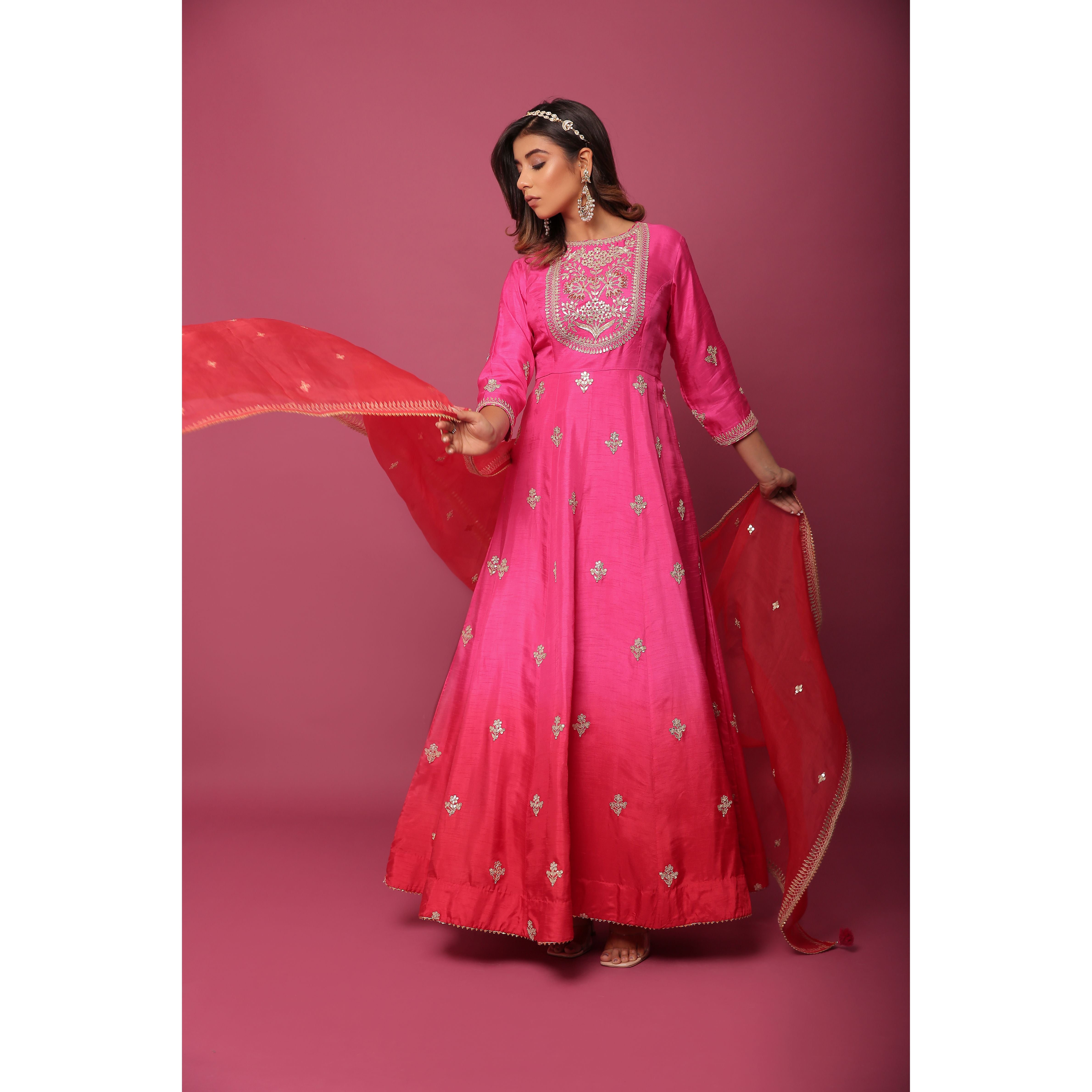 Anarkali With Organza Dupatta