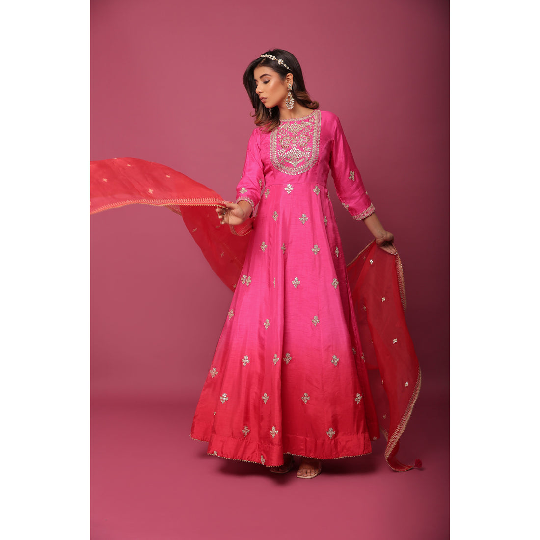 Anarkali With Organza Dupatta