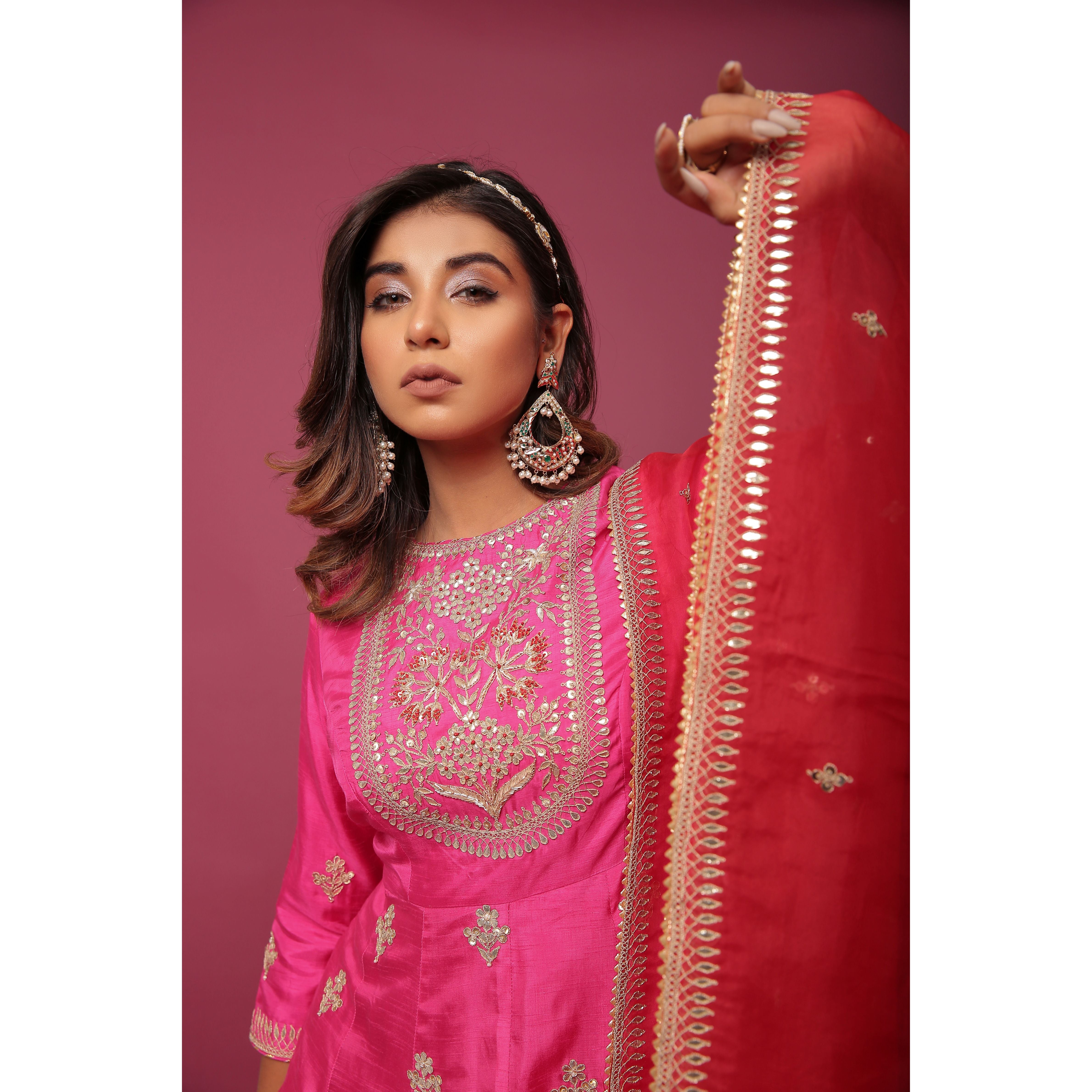 Anarkali With Organza Dupatta