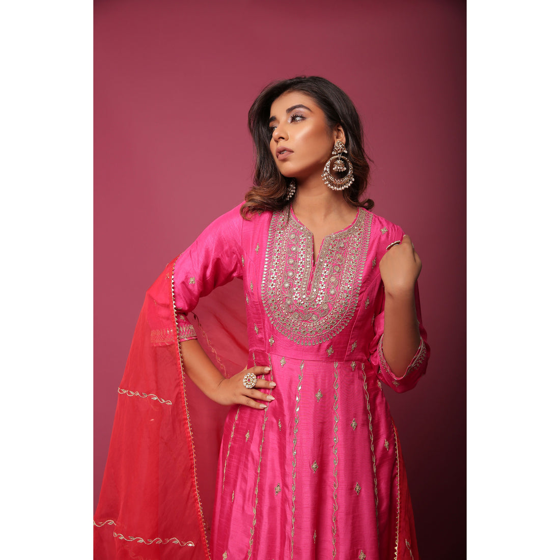Anarkali With Organza Dupatta