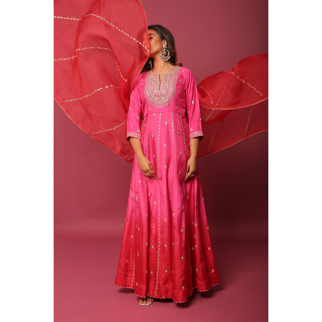 Anarkali With Organza Dupatta