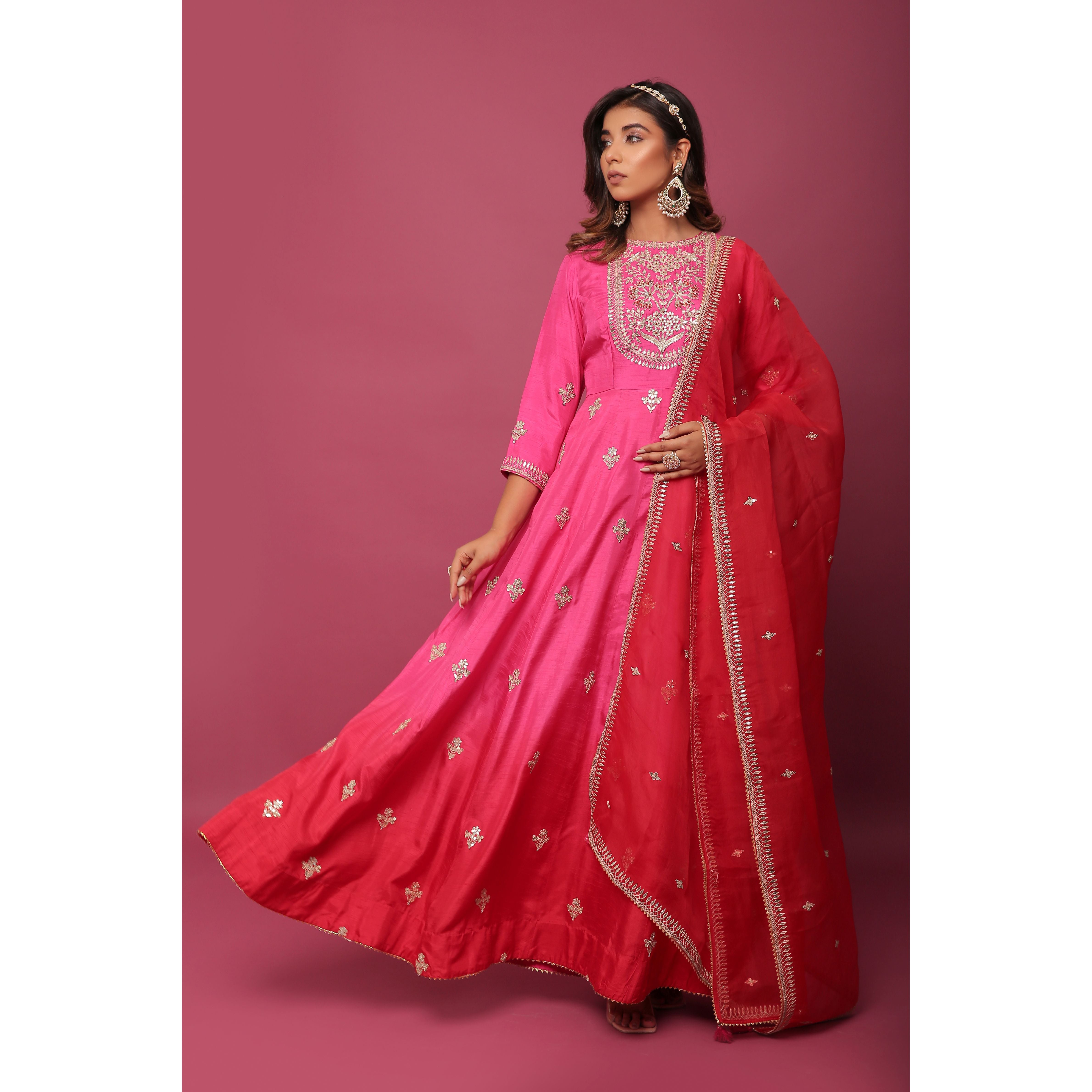 Anarkali With Organza Dupatta
