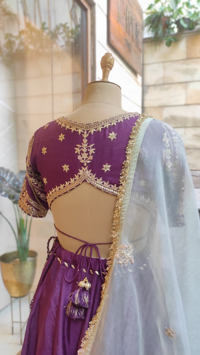 Royal Amethyst Embroidered Lehenga Set