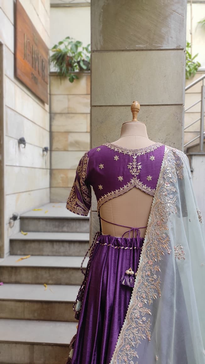 Royal Amethyst Embroidered Lehenga Set