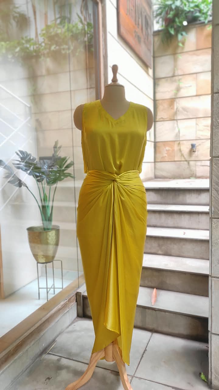 Leheriya Bib Jacket with Drape Skirt Set