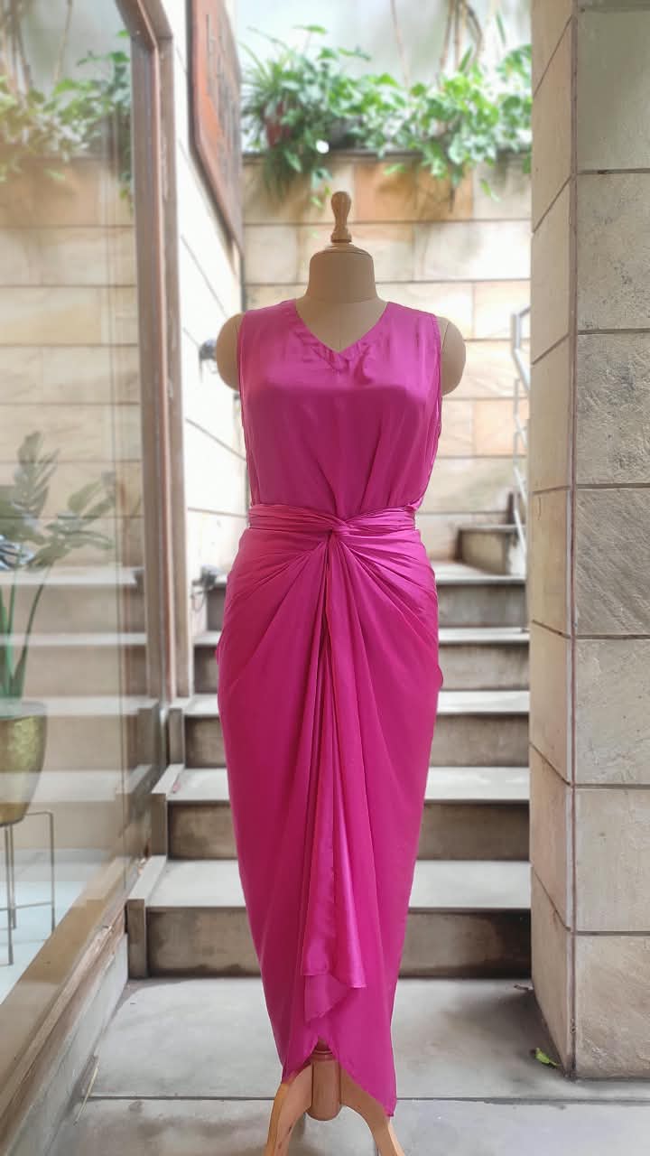 Leheriya Bib Jacket with Drape Skirt Set